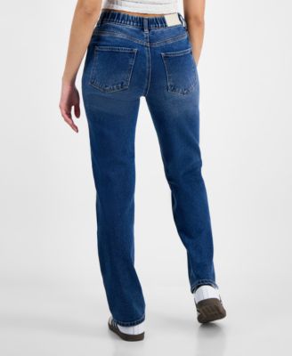 Juniors' High-Rise Baggy Straight-Leg Jeans