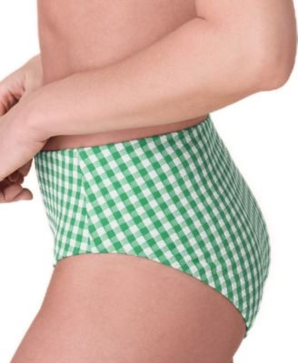 Women's High Rise Gingham Bikini Bottoms 