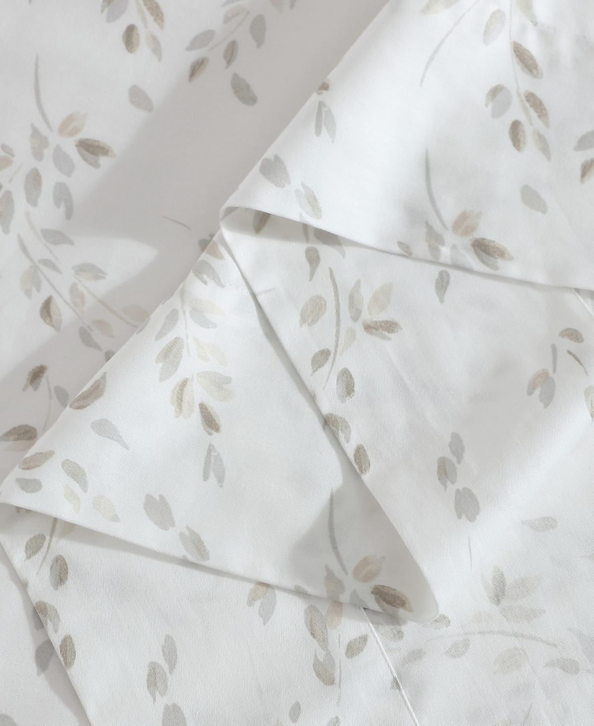 Calvin Klein Printed 300-thread Count Cotton Sateen 4-pc. Sheet Set, King In Airy Botanical Beige