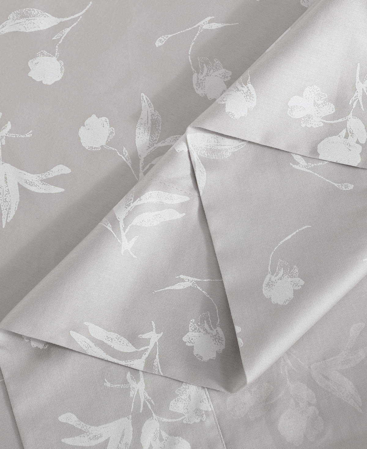 Calvin Klein Printed 300-thread Count Cotton Sateen 4-pc. Sheet Set, King In Flowers Beige