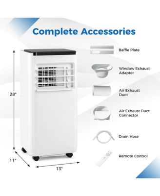 Portable Air Conditioner 8000 BTU Floor AC Unit Fan & Dehumidifier w/ 24H Timer 2 Fan Speeds