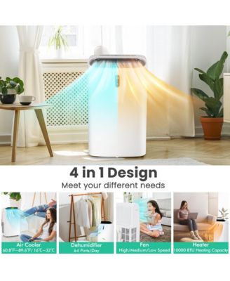 12000 BTU ASHRAE Portable Air Conditioner Controlled by WiFi Smart App & Remote