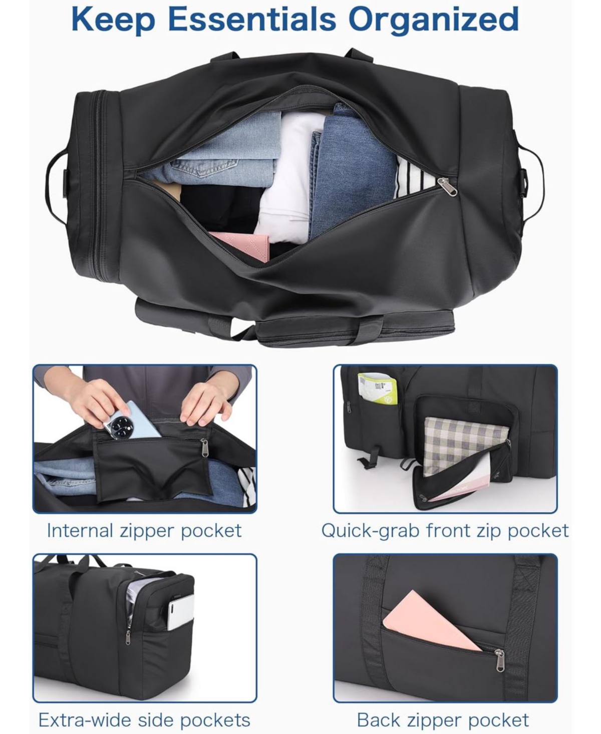 Urtala 120L Travel Duffle Bag for Men and Women, Urtala 34” Large Duffle Bag for Traveling with Shoes Compartment, Foldable Travel Duffel Bags,