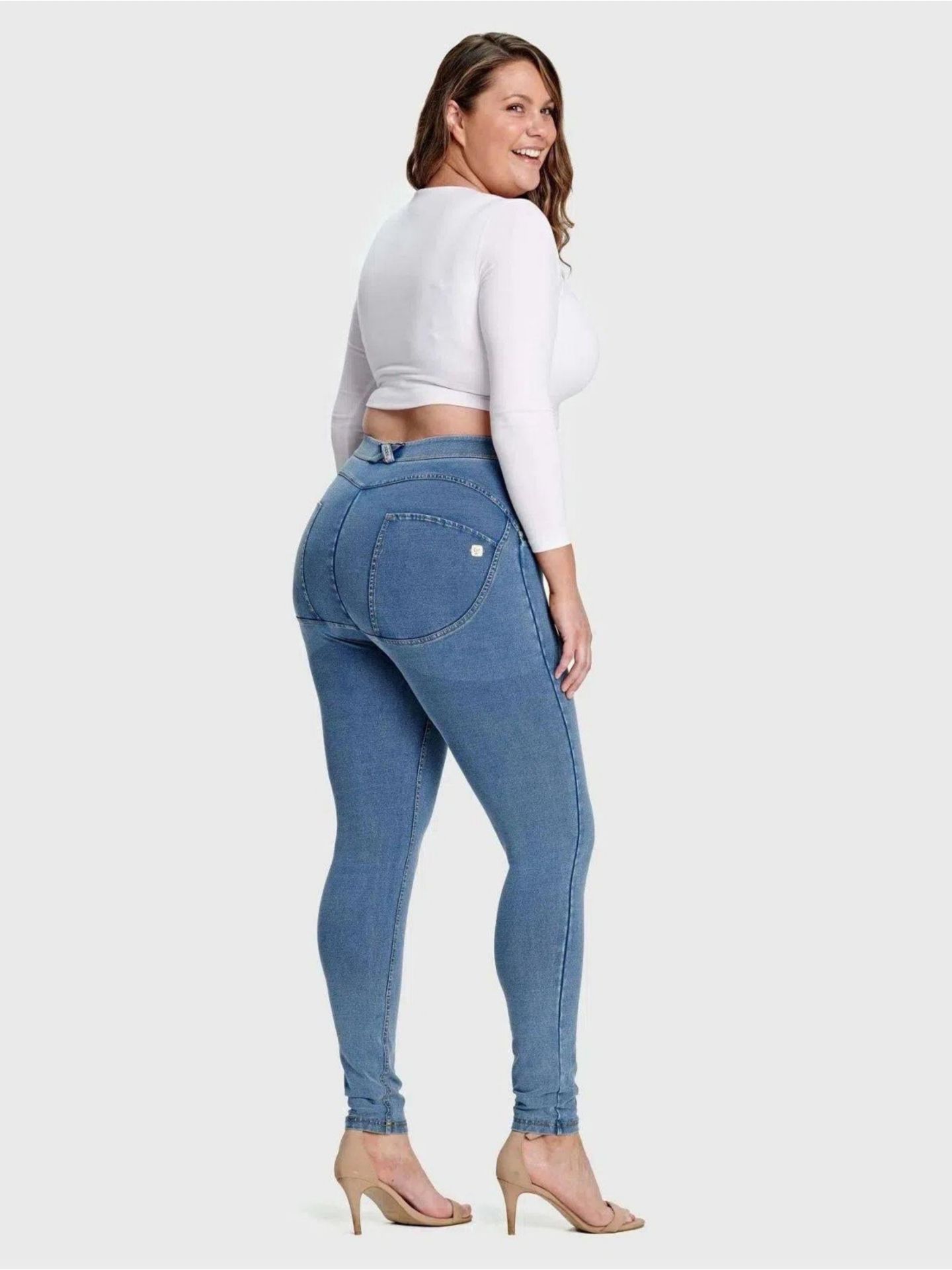 Женские джинсы Freddy Curvy High-Rise Sculpting Skinny, цвет: Синий — фото 5