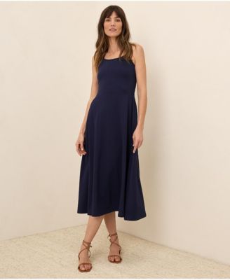 fit & flare stretch midi dress Redefined Midi Fit & Flare Dress – Her Style Exclusive main image 1