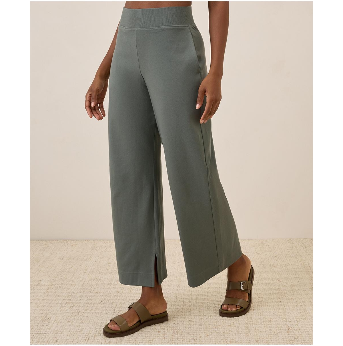 Women's Organic Cotton Airplane Wide Leg Pant - 29" Inseam - Castor grey