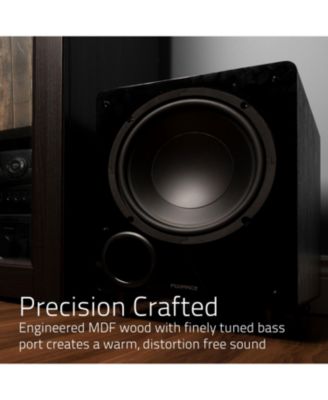 DB10W 10-inch Low Frequency Ported Front Firing Powered Subwoofer for Home Theater & Music (Natural Walnut)