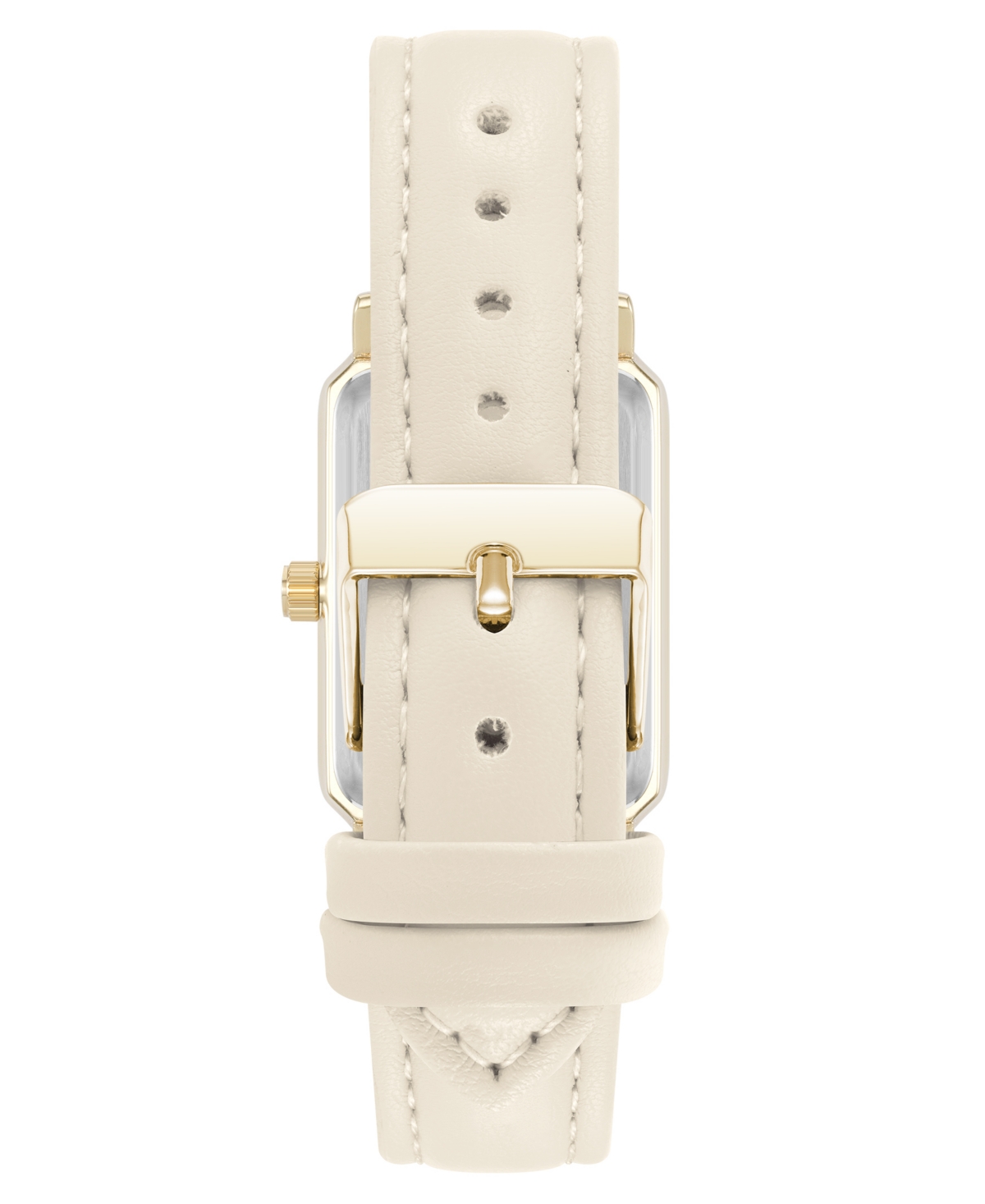 Anne Klein Women's Quartz Casual Cream Polyurethane Leather And Gold-tone Metal Alloy Watch, 25mm In Cream,gold-tone