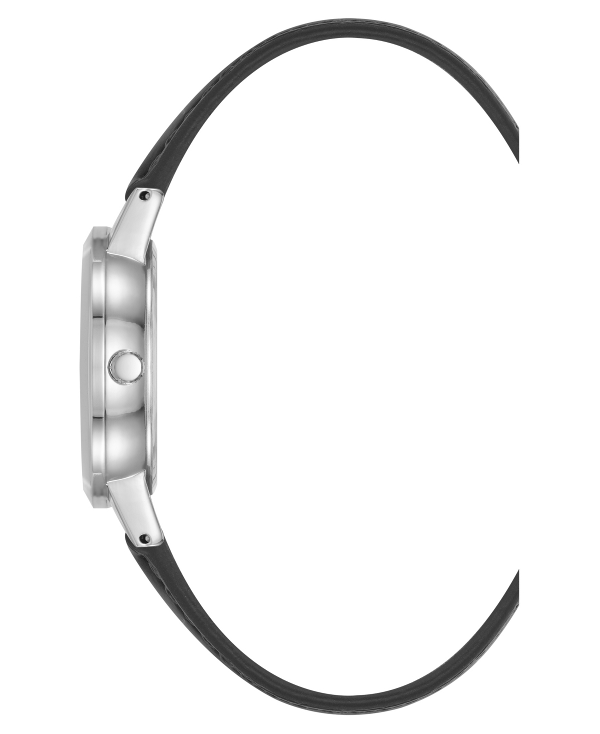 Shop Anne Klein Women's Quartz Casual Black Polyurethane Leather And Silver-tone Metal Alloy Boyfriend Watch, 34mm In Black,silver-tone,gold-tone