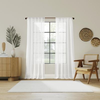 Nahla 100% Cotton Sheer Rod Pocket Curtain Panel