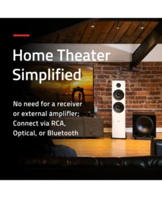 Ai81 Powered 2-Way Floorstanding Tower Speakers with 150W Built-in Amplifier for TV, Turntable, PC and Bluetooth