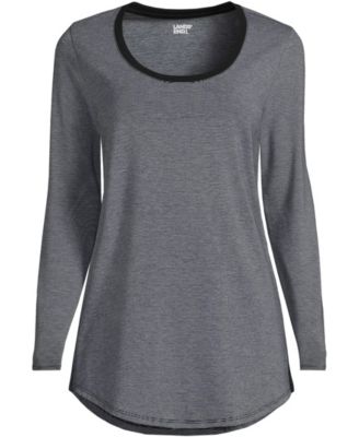 Women's Long Sleeve Power Performance Scoop Neck Curved Hem Tunic Tee