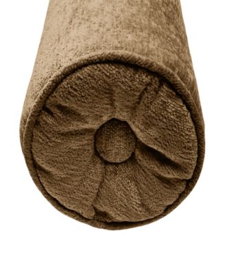 Delmonico Chenille Lumbar Neck Roll Decorative Pillow, 7"x18"