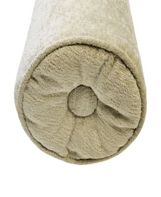 Delmonico Chenille Lumbar Neck Roll Decorative Pillow, 7"x18"