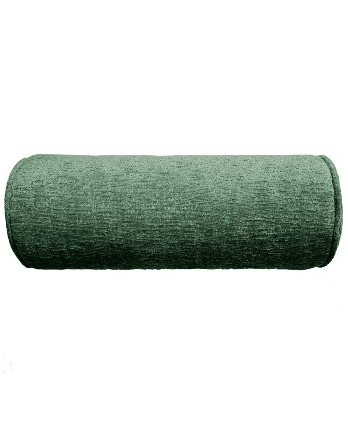 Ediehome Delmonico Chenille Lumbar Neck Roll Decorative Pillow, 7"x18" In Green