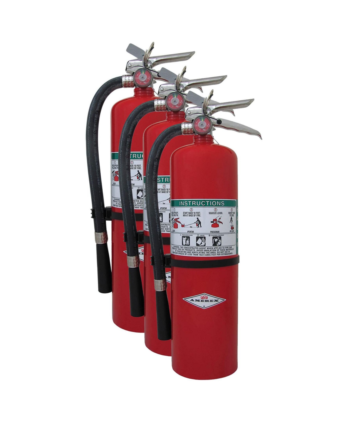 A411, 20lb Abc Dry Chemical Fire Extinguisher with Aluminum Valve & Wall Hanger, Pack of 3