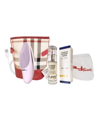 Facial Cleansing Brush with LED Photon Therapy Super Bundle with Anti Age Serum Cream, USB Cable, Headband and Bag