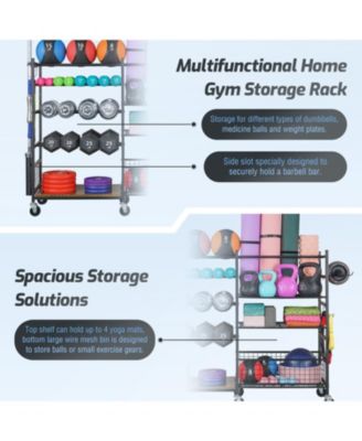 Weight Capacity Sports Storage Garage Organizer Dumbbells Kettlebells Lifting Rod Multifunction Equipment Rack