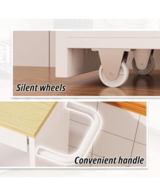 Slim Storage Rolling Cart with Drawer and Wheels and Handle