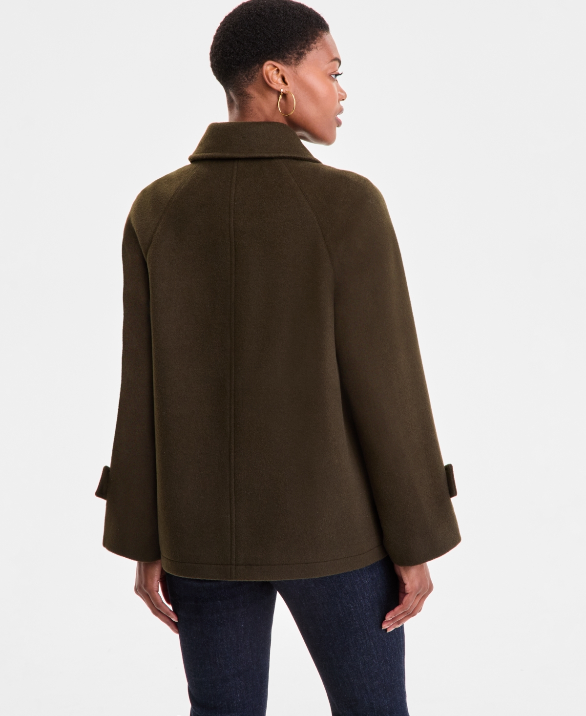 Michael Kors Michael  Women's Collared Button-front Coat, Exclusively At Macy's In Green