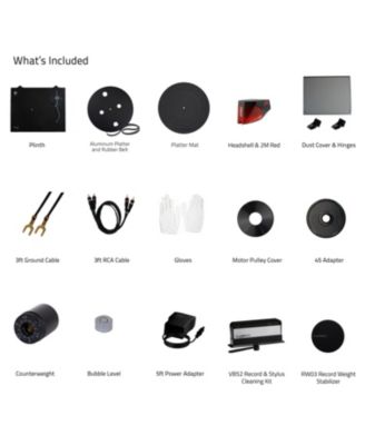 RT83 Turntable with Ortofon 2M Red, Speed Control Motor, Record Weight, 3-in-1 Stylus, Cleaning Kit – High-Fidelity Vinyl Player.