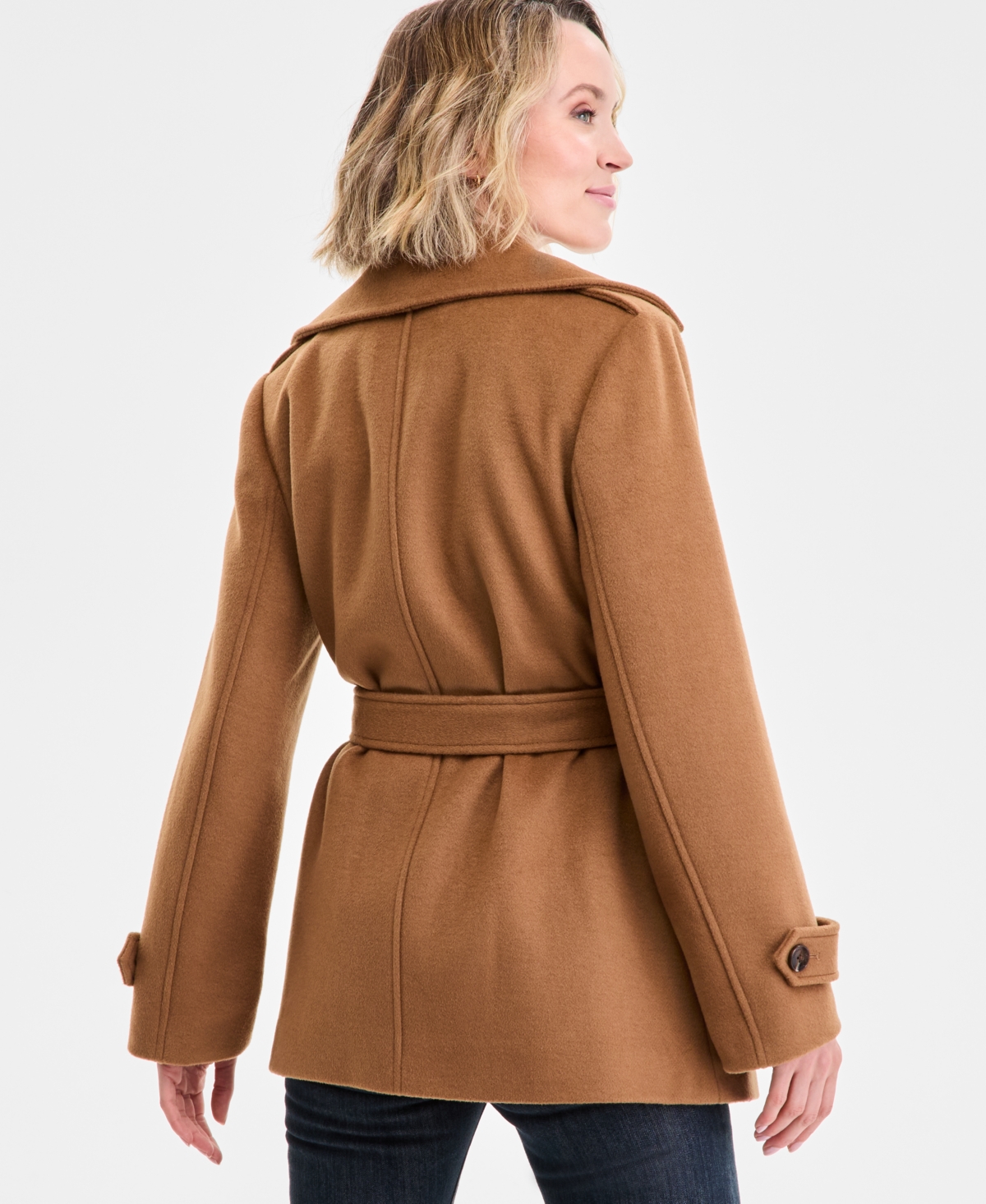 Michael Kors Michael  Women's Double-breasted Belted Wrap Coat, Exclusively At Macy's In Brown