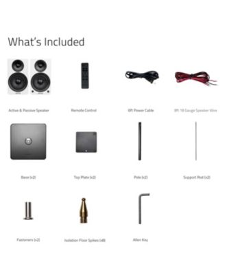 Ai41 Powered 2-Way 2.0 Stereo Bookshelf Speakers with Speaker Stands 5" Drivers 90W Amplifier for Turntable Bluetooth 5 Wireless Music Streaming with RCA Optical Subwoofer Out