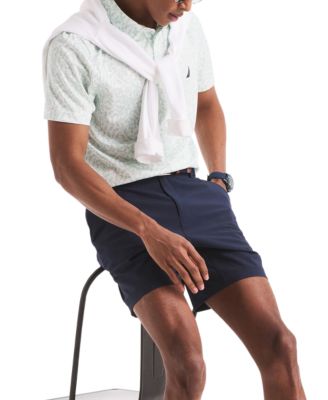 Men's Classic-Fit Seahorse-Print Birdseye Interlock Performance Golf Polo Shirt