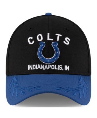 Men's Black/Royal Indianapolis Colts 2025 NFL Draft 39THIRTY Flex Hat