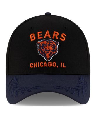 Men's Black/Navy Chicago Bears 2025 NFL Draft 39THIRTY Flex Hat