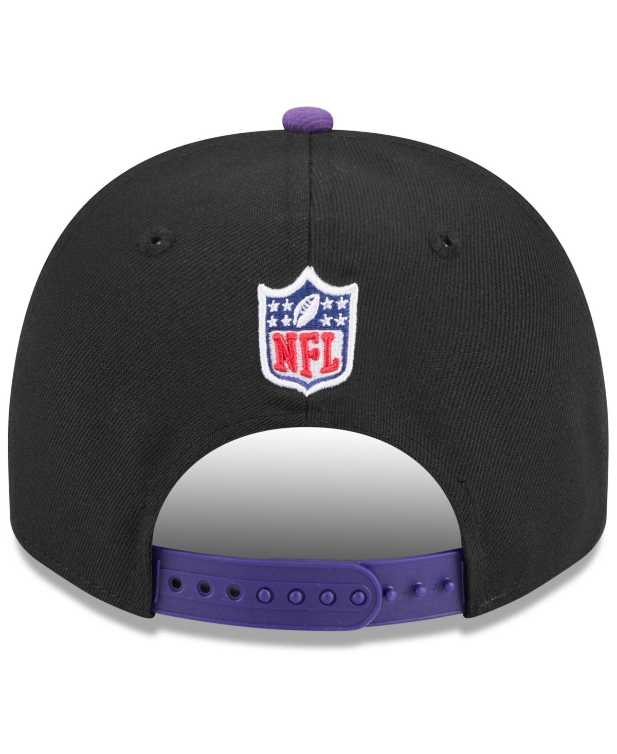NEW ERA MEN'S BLACK/PURPLE MINNESOTA VIKINGS 2025 NFL DRAFT A-FRAME 9FIFTY SNAPBACK HAT 