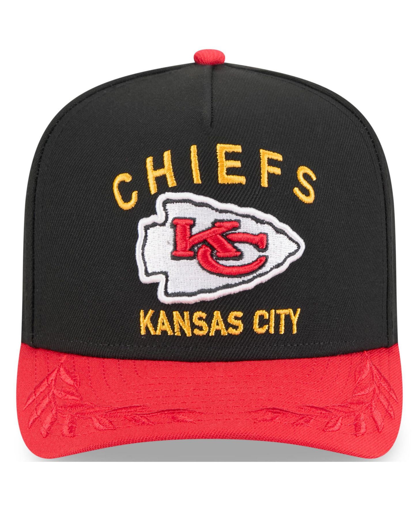 Мужская кепка New Era Black/Red Kansas City Chiefs 2025 NFL Draft A-Frame 9FIFTY Snapback Hat — фото 5