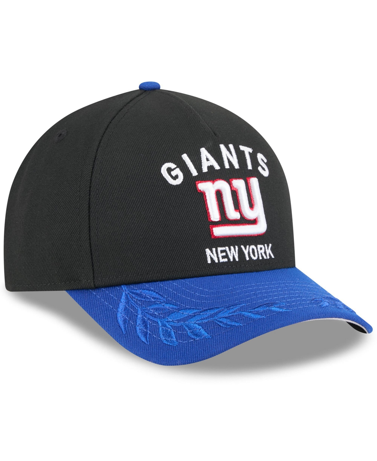 NEW ERA MEN'S BLACK/ROYAL NEW YORK GIANTS 2025 NFL DRAFT 9FORTY A-FRAME M-CROWN ADJUSTABLE HAT 
