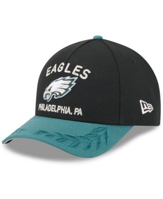 New Era - Men's Black/Green Philadelphia Eagles 2025 NFL Draft 9FORTY A-Frame M-Crown Adjustable Hat