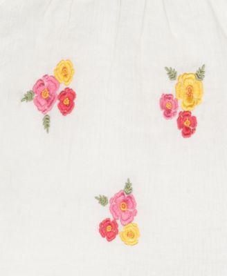 Baby Girls Embroidered Top & Shorts, 2 Piece Set