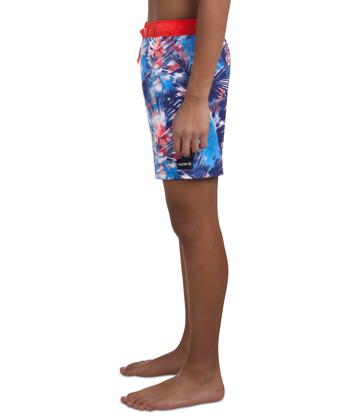 Hurley Big Boys Distorted Palm Swim Shorts In Deep Royalblue