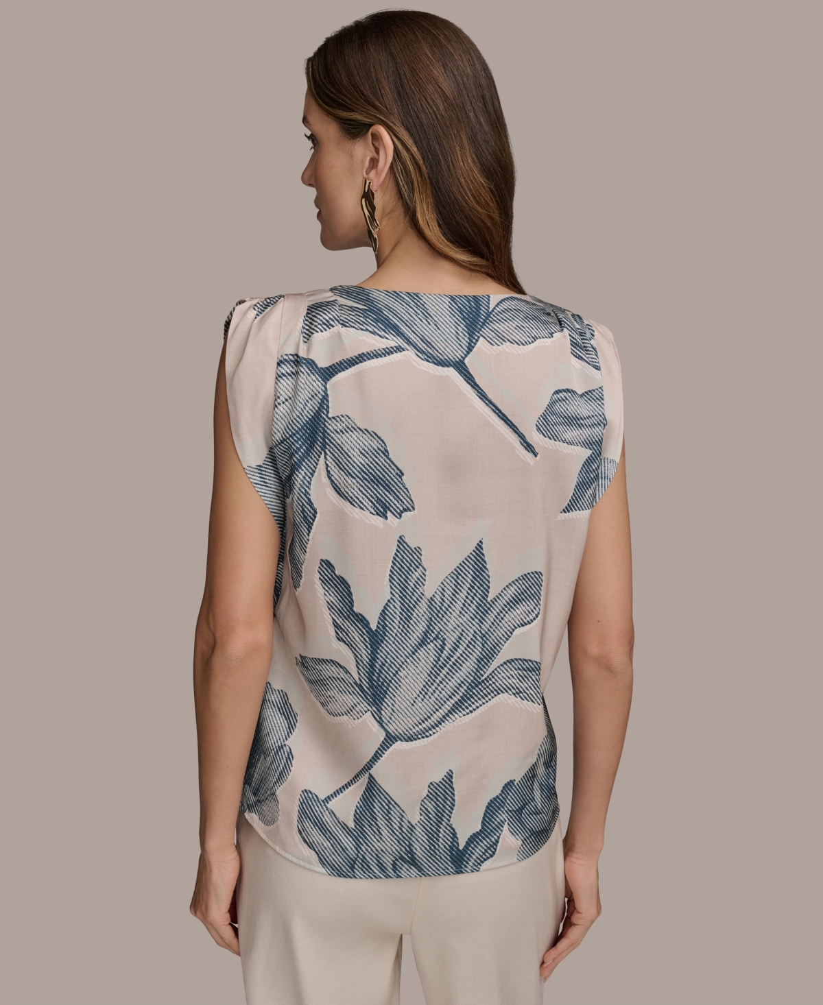 Shop Donna Karan Women's Sleeveless Printed Blouse
