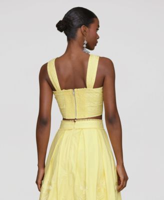 Women's Cotton Embroidered Square-Neck Tank Top