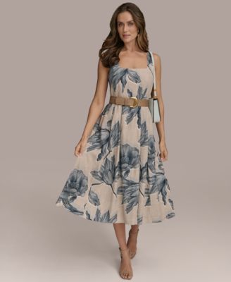 Donna Karan New York Women's Sleeveless Linen-Blend Belted