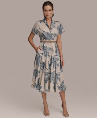 Donna Karan New York - Women's Belted Floral Shirtdress