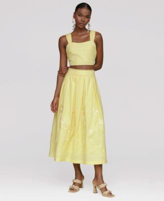 Women's Cotton Embroidered Midi Skirt