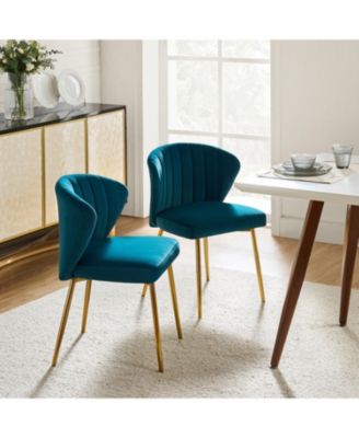 Set of 2  Polyester Velvet Modern Design, Upholstered  Milia Dining Chair