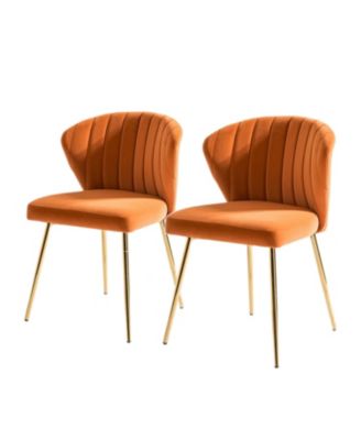 Set of 2  Polyester Velvet Modern Design, Upholstered  Milia Dining Chair