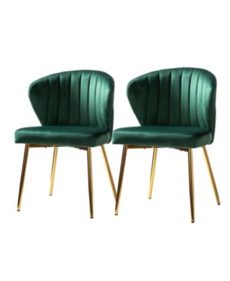 Set of 2  Polyester Velvet Modern Design, Upholstered  Milia Dining Chair