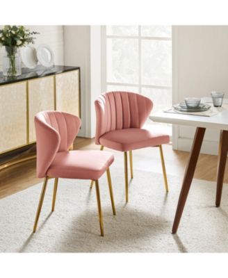 Set of 2  Polyester Velvet Modern Design, Upholstered  Milia Dining Chair