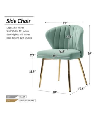 Set of 2  Polyester Velvet Modern Design, Upholstered  Milia Dining Chair