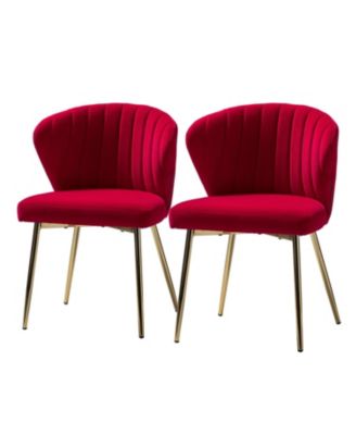 Set of 2  Polyester Velvet Modern Design, Upholstered  Milia Dining Chair