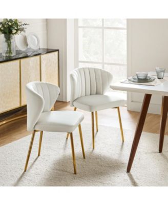 Set of 2  Polyester Velvet Modern Design, Upholstered  Milia Dining Chair