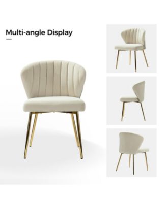 Set of 2  Polyester Velvet Modern Design, Upholstered  Milia Dining Chair