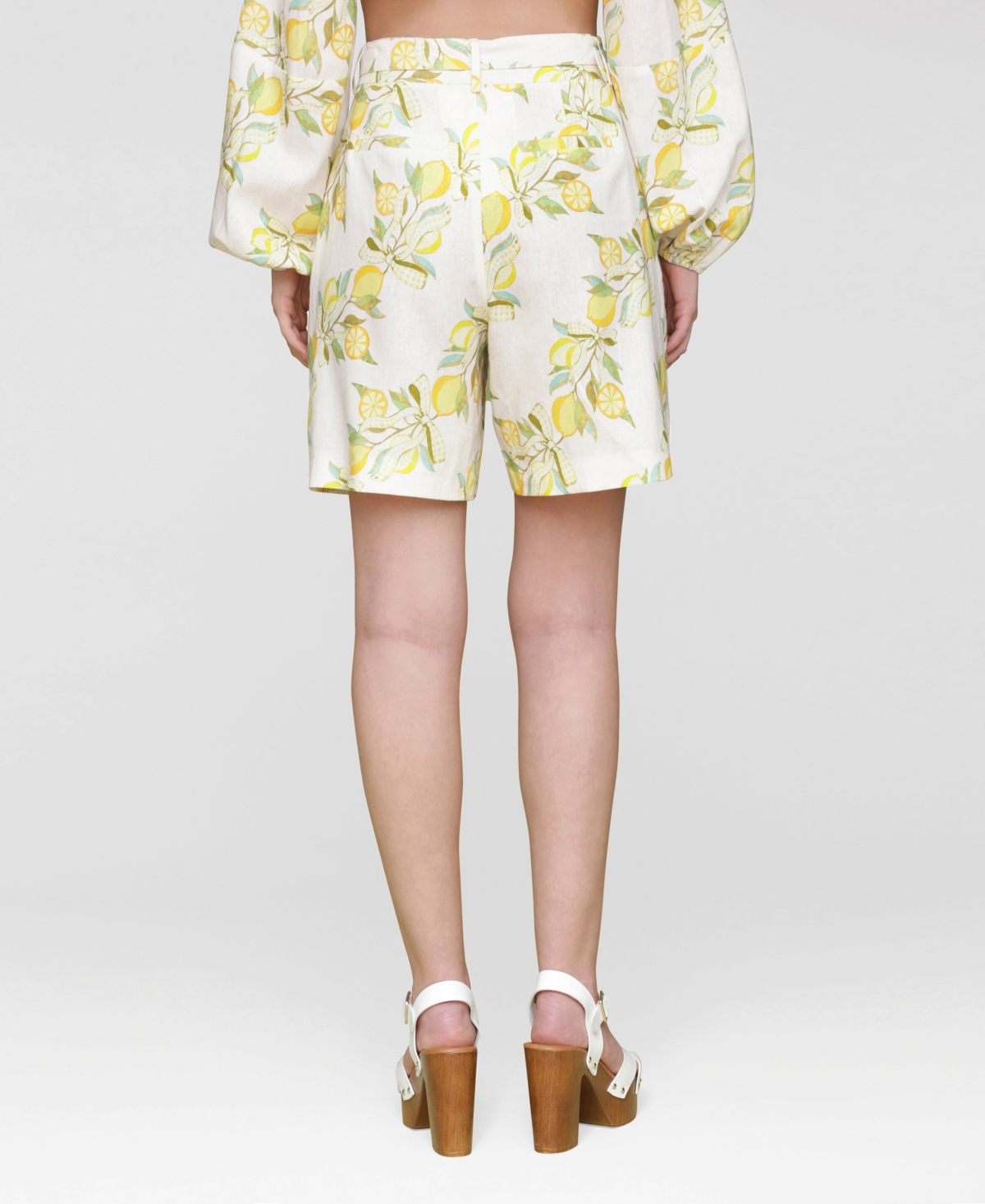 Shop Avec Les Filles Women's Printed Pleat-front Belted Shorts
